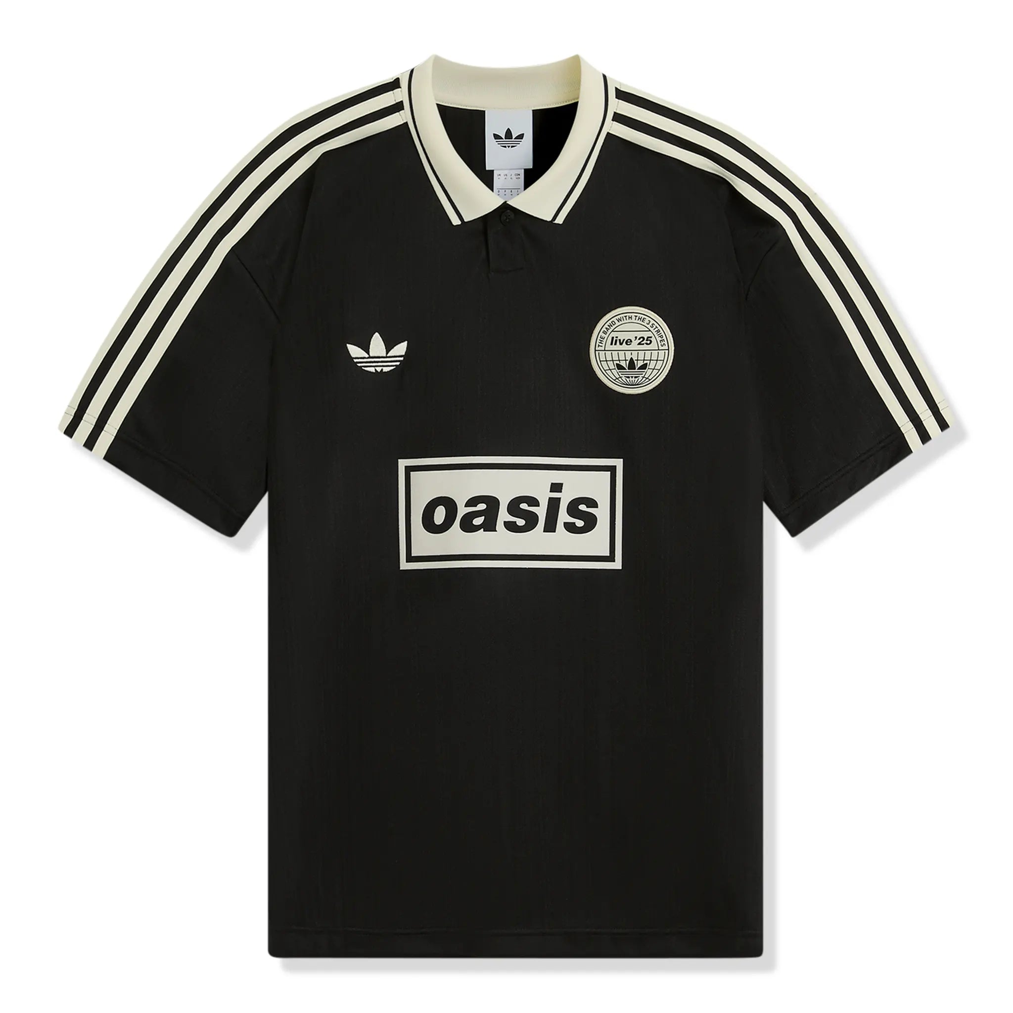 Front View of Adidas x Oasis Tour Jacquard Black Jersey KT3437